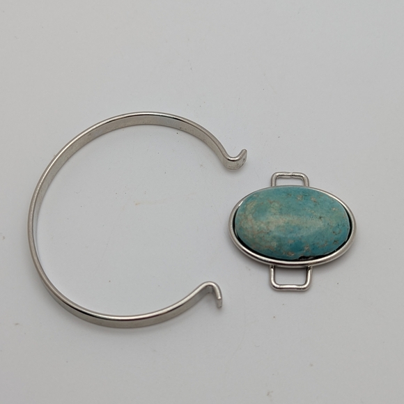 Silver Plated Turquoise Bracelet - Picture 5 of 6